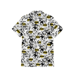 batman in action comic style button shirt